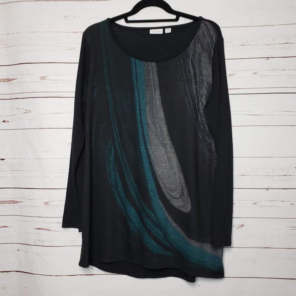 Tribal Jeans Black Long Sleeve Top